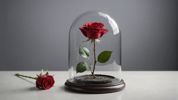 Rose éternelle sous cloche : élégance intemporelle pour votre décoration
